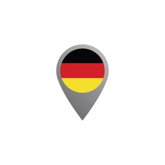 Icon pin illustration, map marker with a stylish Germany country flag in a circle