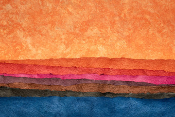 abstract desert landscape - colorful textured paper sheets - obrazy, fototapety, plakaty