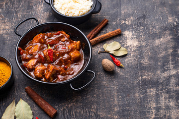 Curry chicken tikka masala with rice