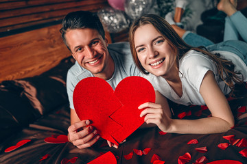 Loving couple on valentines day