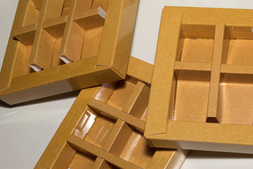 cardboard boxes for packing small things photo for text