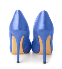 Stylish female shoes on white background