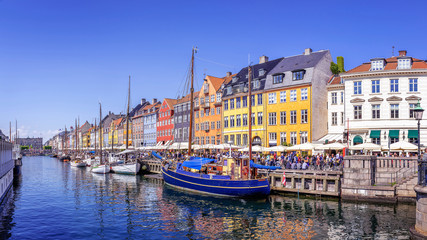 panoramic view at  nyhavn, copenhagen