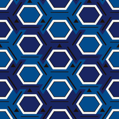Contemporary honeycomb geometric pattern. Repeated hexagon ornament. Modern mosaic tiles. Seamless surface print
