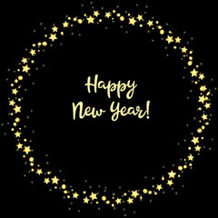 Christmas circle of stars with greeting