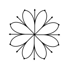 Fototapeta na wymiar Abstract floral shape. Decorative design element. Round floral pattern. Vector illustration