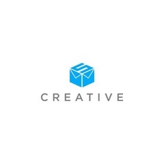 Fototapeta premium mail logo letter S simple 