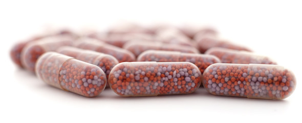 Bunch of transparent capsules.