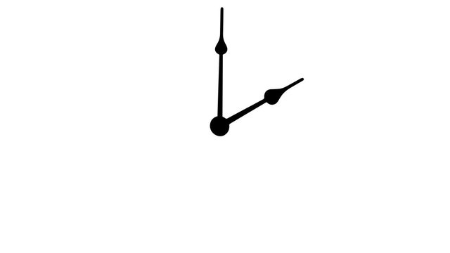 Animated clock hands rotating in seamless loop. Png file with alpha channel for easy background replacement.