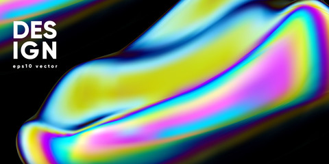 Abstract background with thin film interference. Glossy shape 3d render. Eps10 vector.
