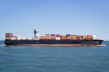 large container ship at sea