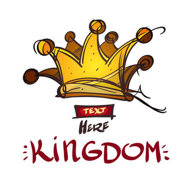 Crown logo sketch. Element for infographics in the hand drawing style.