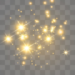 Golden stars, sparks 