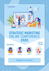 Online Conference Mobile Web Banner Flat Template