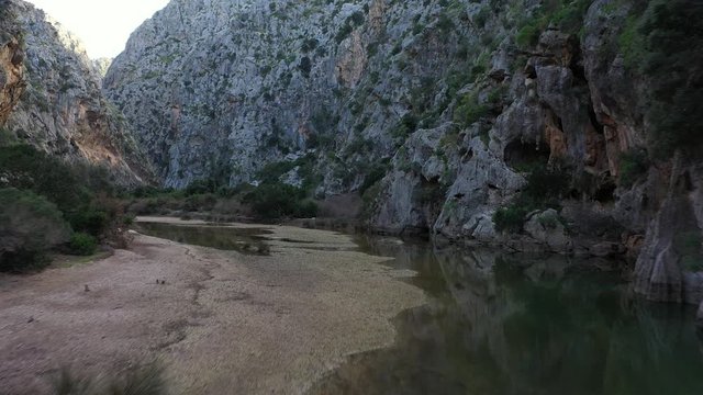 gorge in the mountains of sa calobra Mallorca Spain