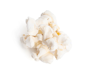 Tasty fresh pop corn isolated on white
