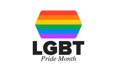 LGBT Pride Month in June. Lesbian Gay Bisexual Transgender. Celebrated annual. LGBT flag. Rainbow love concept. Human rights and tolerance. Poster, card, banner and background. Vector ilustration