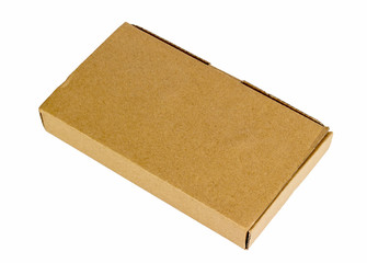 Cardboard box isolated on a white background.