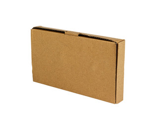 Cardboard box isolated on a white background.