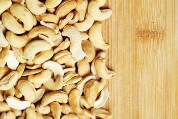 Background formed with cashew nuts