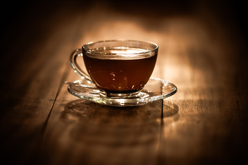 Tea cups with thin cream wafers. Teas with hot smoke. Fine cookies with accompanying special teas.