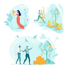 Harvesting Fruits Hard Work, Three Pictures Set