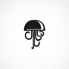 Jellyfish vector icon on white background
