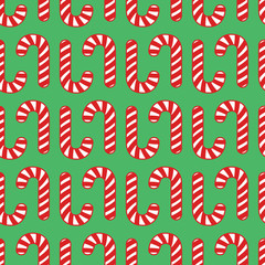 Vector seamless pattern from candy canes. Design for Christmas wrappings and backgrounds