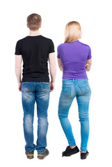 Back view of couple.