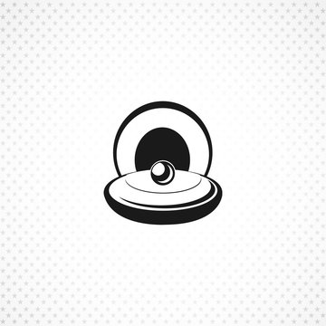 Pearl in a shell vector icon on white background