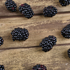 Fresh blackberry on wooden background - 309851312