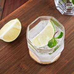 Mojito cocktail vaking. Mint, lime, glass and Shaker - 309851320