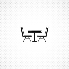 table chair vector icon on white background