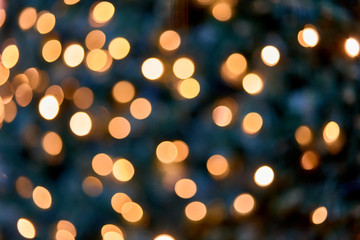 Obraz premium Rozmyte lampki choinkowe, efekt bokeh