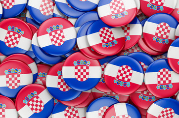 Badges with flag of Croatia, 3D rendering