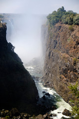 Victoria Falls during dry season, Zimbabwe / Zambia