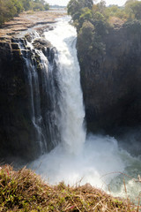 Fototapeta na wymiar Victoria Falls during dry season, Zimbabwe / Zambia