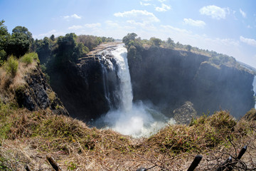 Victoria Falls during dry season, Zimbabwe / Zambia