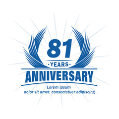 Obraz premium 81 years logo design template. 81st anniversary vector and illustration.