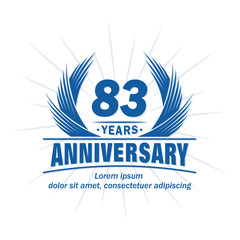 83 years logo design template. 83rd anniversary vector and illustration.