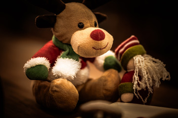 Christmas sweets in rustic cafeteria environment. Typical South American sweet known as gingerbread. Christmas decoration with chocolate candy.
