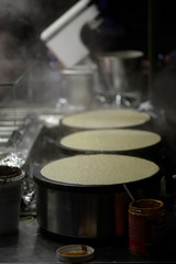 homemade pancakes stand in the streets of Portugal