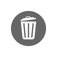 vector icon trash can . Lorem Ipsum Illustration design. Trash Can, Rubbish Bin. Flat Vector Icon illustration. Simple black symbol on white background. Trash Can, Rubbish Bin sign design template