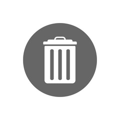 vector icon trash can . Lorem Ipsum Illustration design. Trash Can, Rubbish Bin. Flat Vector Icon illustration. Simple black symbol on white background. Trash Can, Rubbish Bin sign design template