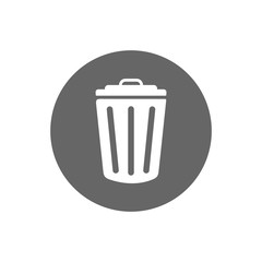 vector icon trash can . Lorem Ipsum Illustration design. Trash Can, Rubbish Bin. Flat Vector Icon illustration. Simple black symbol on white background. Trash Can, Rubbish Bin sign design template
