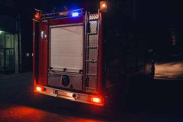 Truck exiting from the fire department