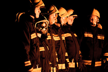 Firefighting team at work