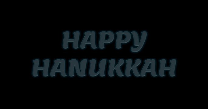 Wishing Happy hanukkah, festival of lights. 2d animation hand written lettering. Quote animated Video concept with text sign express celebrate special day. Bright Modern dynamic unique youth theme art