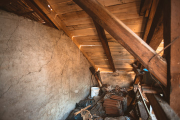 Obraz premium the old roof is about to be replaced by new modern roof.