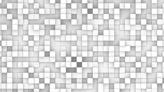 White cubes are moving. Seamless loop.